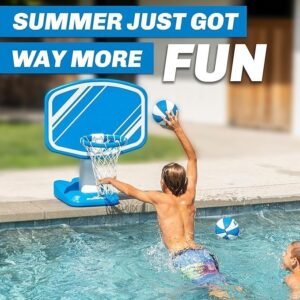 Splash Hoop PRO Basketball Poolside Game with 34 Inch Backboard, 2 Water Basketballs and Ball Pump - Image 2