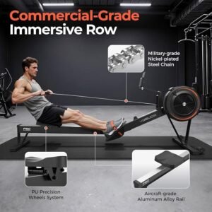 Air Resistance Rowing Machine with LCD Display and Heart Rate Monitoring - Image 3