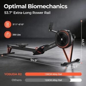 Air Resistance Rowing Machine with LCD Display and Heart Rate Monitoring - Image 2