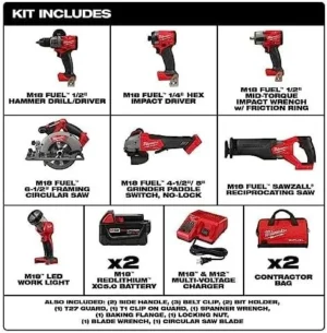 18V Brushless 7 Tool Cordless Combo Kit - Image 3