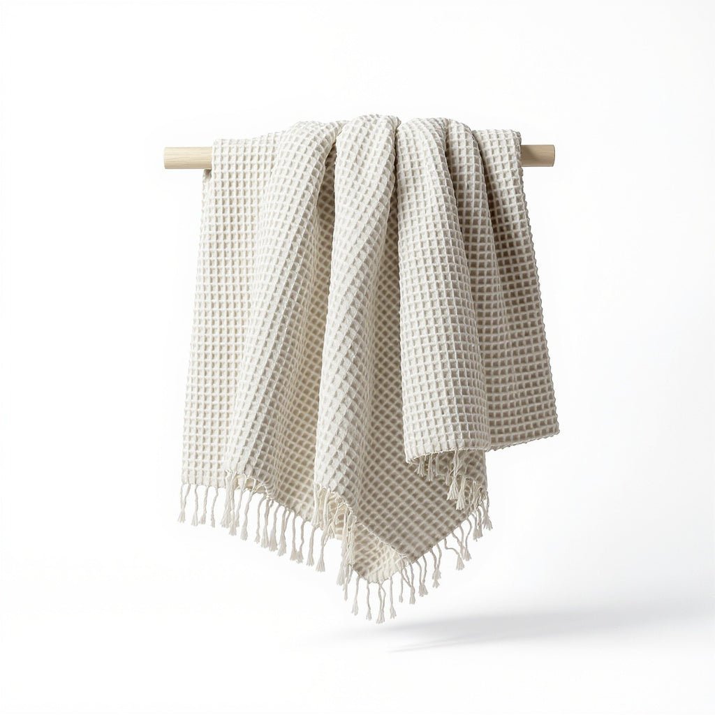 Urban Nestif Waffle Blanket 100% Cotton Throw, 50 × 70 Inch Urban Nestif Waffle Blanket 100% Cotton Throw, 50 × 70 Inch - Image 1