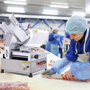 Electric Meat Slicer with Adjustable Thickness and Built-In Sharpener