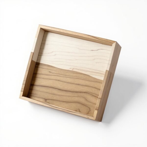 Solid Wood Decorative Tray 12 x 8 Inch Natural Finish for Home Organization