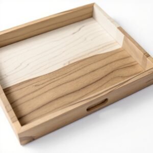 Solid Wood Decorative Tray 12 x 8 Inch Natural Finish for Home Organization - Image 4