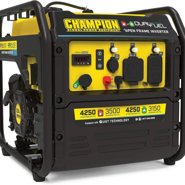 4250W Dual Fuel Inverter Generator 3500 Running Watts Gas Propane