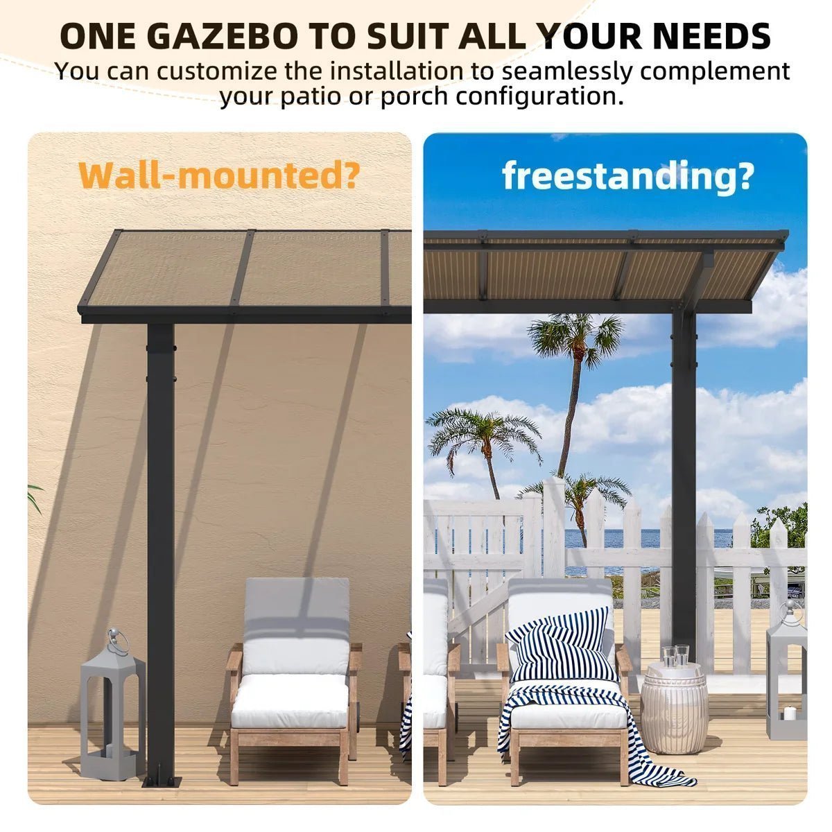 Freestanding_Gazebo_Outdoor_Pergola_For_Patio-111361859_8.jpg 10 x 9.8 ft Freestanding Hardtop Gazebo - Image 1