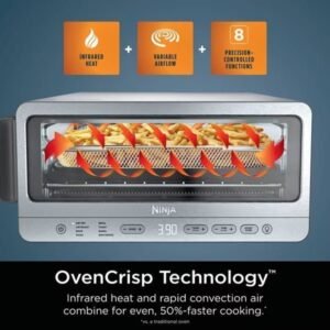 8 in 1 Air Fryer Toaster Oven 1800W Flip Up Design - Image 4