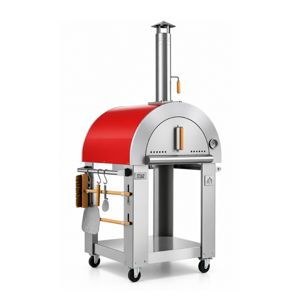 Empava Wood Fired Pizza Oven 38.6 Inch Outdoor Pizza Oven with Cart Empava Wood Fired Pizza Oven 38.6 Inch Outdoor Pizza Oven with Cart - Image 1