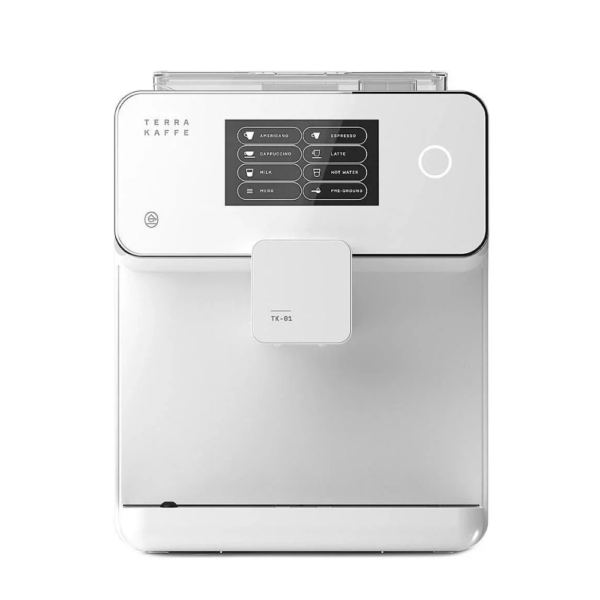 TK 01 Automatic Espresso Machine White with Touchscreen and Integrated Grinder