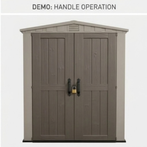 6 x 6 Resin Storage Shed with Double Doors, Floor and Shelves - Image 3