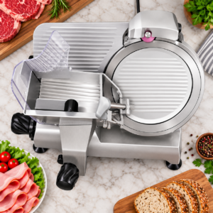Commercial Meat Slicer with Adjustable Thickness and Built-In Sharpener - Image 2