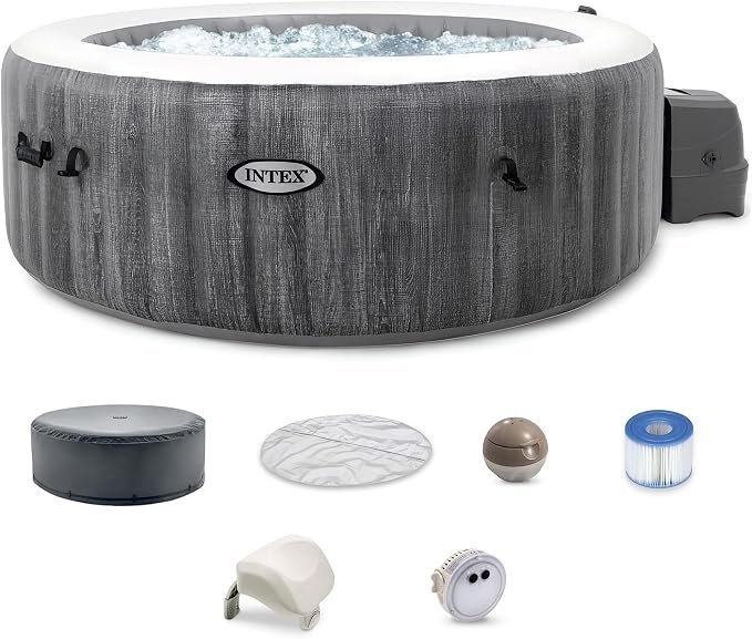 PureSpa Greystone Inflatable Hot Tub 94 x 94 x 28 Inches PureSpa Greystone Inflatable Hot Tub 94 x 94 x 28 Inches - Image 1