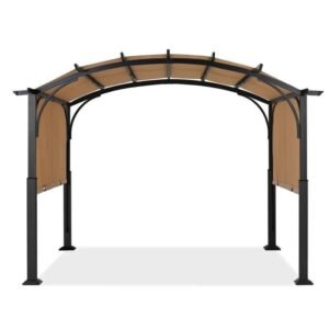 10 x 10 ft Steel Pergola with Retractable Canopy - Image 3