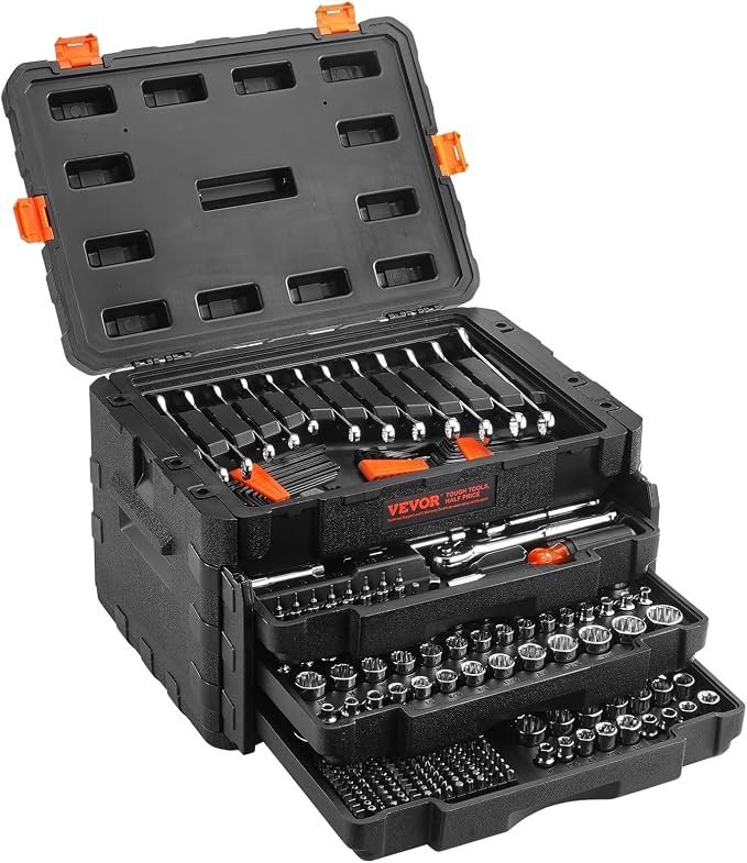 VEVOR 450 Piece Tool Set SAE & Metric Mechanics Socket Kit with Storage Case VEVOR 450 Piece Tool Set SAE & Metric Mechanics Socket Kit with Storage Case - Image 1