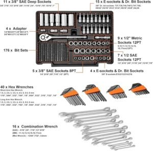 VEVOR 450 Piece Tool Set SAE & Metric Mechanics Socket Kit with Storage Case - Image 3