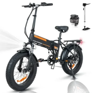 COLORWAY Orange Electric Bike 750W Motor, 48V 15Ah Fat Tire E-Bike - Image 7