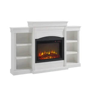 Ameriwood Lamont Mantel Fireplace 26 Inch Electric Fireplace with Storage