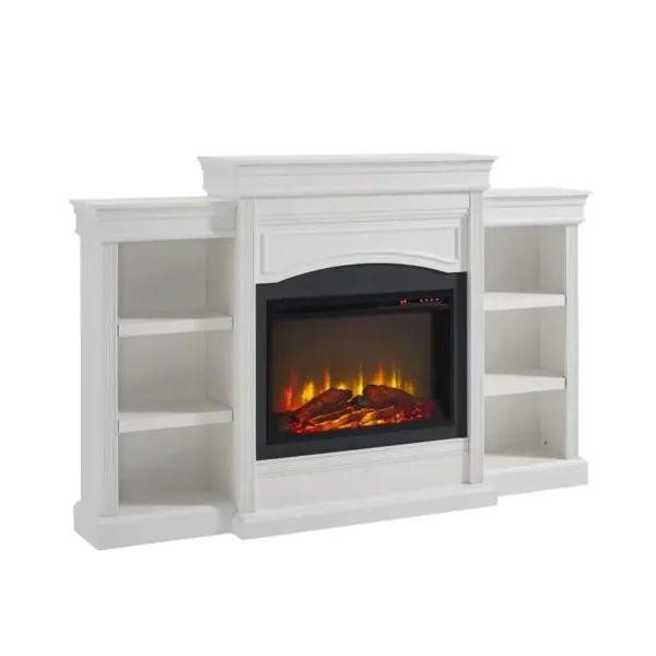 Ameriwood Lamont Mantel Fireplace 26 Inch Electric Fireplace with Storage
