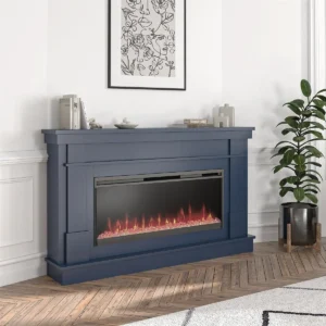 Novogratz Waverly Fireplace Mantel 64 Inch Wide Electric Fireplace with 42 Inch Insert