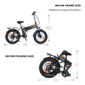 COLORWAY Orange Electric Bike 750W Motor, 48V 15Ah Fat Tire E-Bike - Image 6