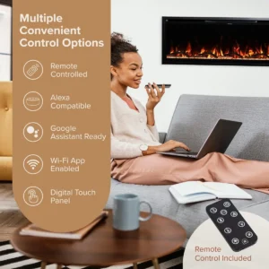 Modern Ember Aerus Fireplace 50 Inch Smart Linear Electric Fireplace - Image 3