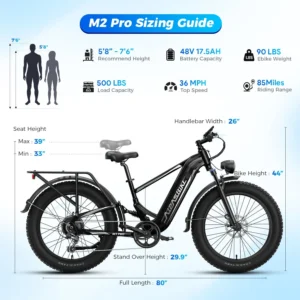 M1 Pro Electric Bike 48V 17.5Ah 26-Inch Fat Tire E-Bike - Image 3