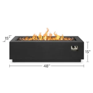 Real Flame Lanesboro Fire 65000 BTU Rectangular Gas Fire Pit Table - Image 2
