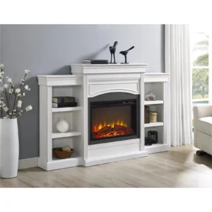 Ameriwood Lamont Mantel Fireplace 26 Inch Electric Fireplace with Storage - Image 3