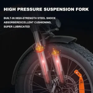 COLORWAY Orange Electric Bike 750W Motor, 48V 15Ah Fat Tire E-Bike - Image 3