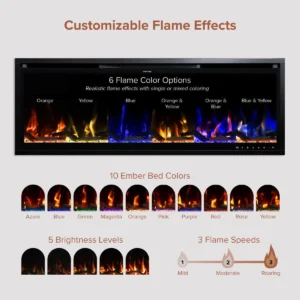 Modern Ember Aerus Fireplace 50 Inch Smart Linear Electric Fireplace - Image 2