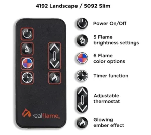 Marshall Slim Electric Fireplace 49 Inch with 1500W Heater, 6 Flame Colors, Adjustable Thermostat, Timer and Remote - Image 3