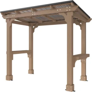 Cedar Wood Grill Gazebo with Steel Roof - Image 2