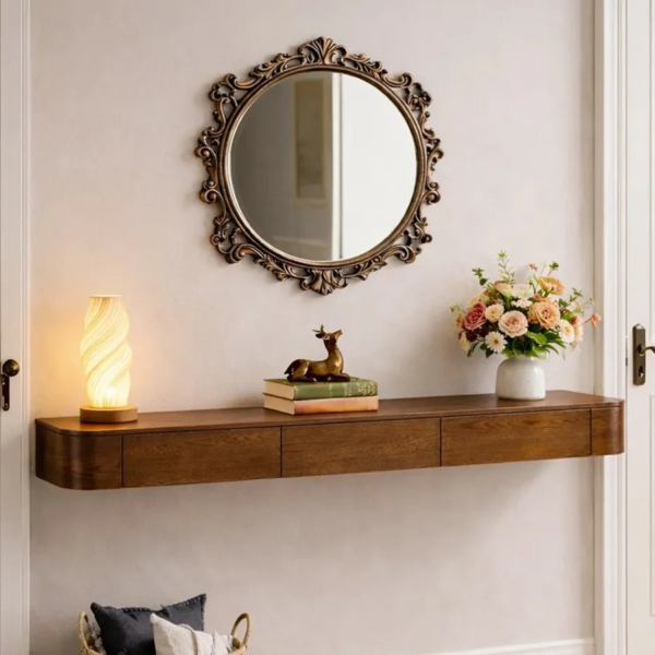 Console Table Storage Shelf Indoor Entryway Furniture with Organization Space