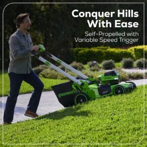 60V Self Propelled Lawn Mower 21 Inch with 8.0 Ah Battery - Image 3