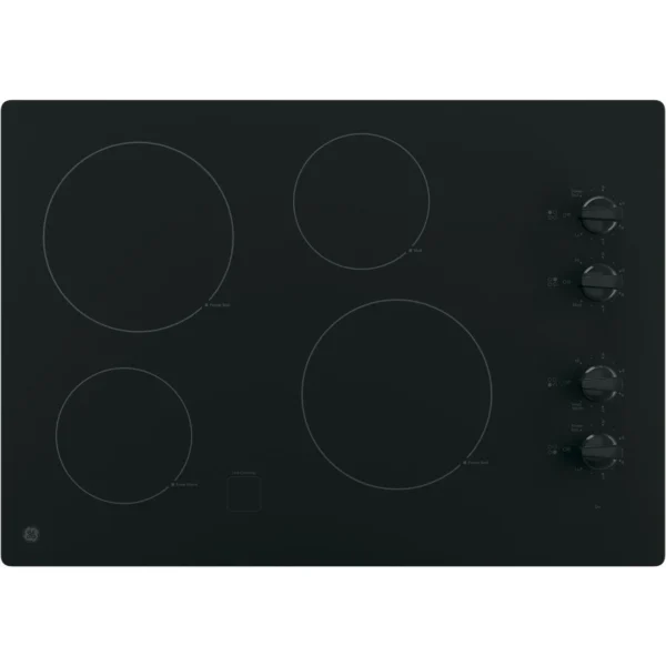 GE 30 Inch Electric Cooktop JP3030DWBB with 4 Radiant Elements