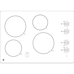 GE 30 Inch Electric Cooktop JP3030DWBB with 4 Radiant Elements - Image 2