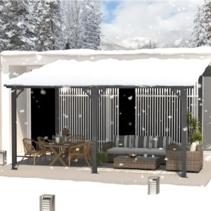 10 x 14 Wall Mounted Aluminum Pergola - Image 3