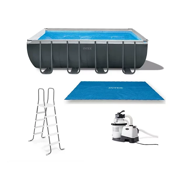Intex Ultra XTR Pool 18 x 9 Ft Rectangular Above Ground Pool Set