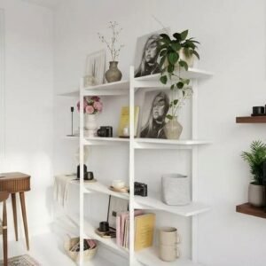 Tall Bookcase with Shelves Indoor Storage and Display Unit - Image 2