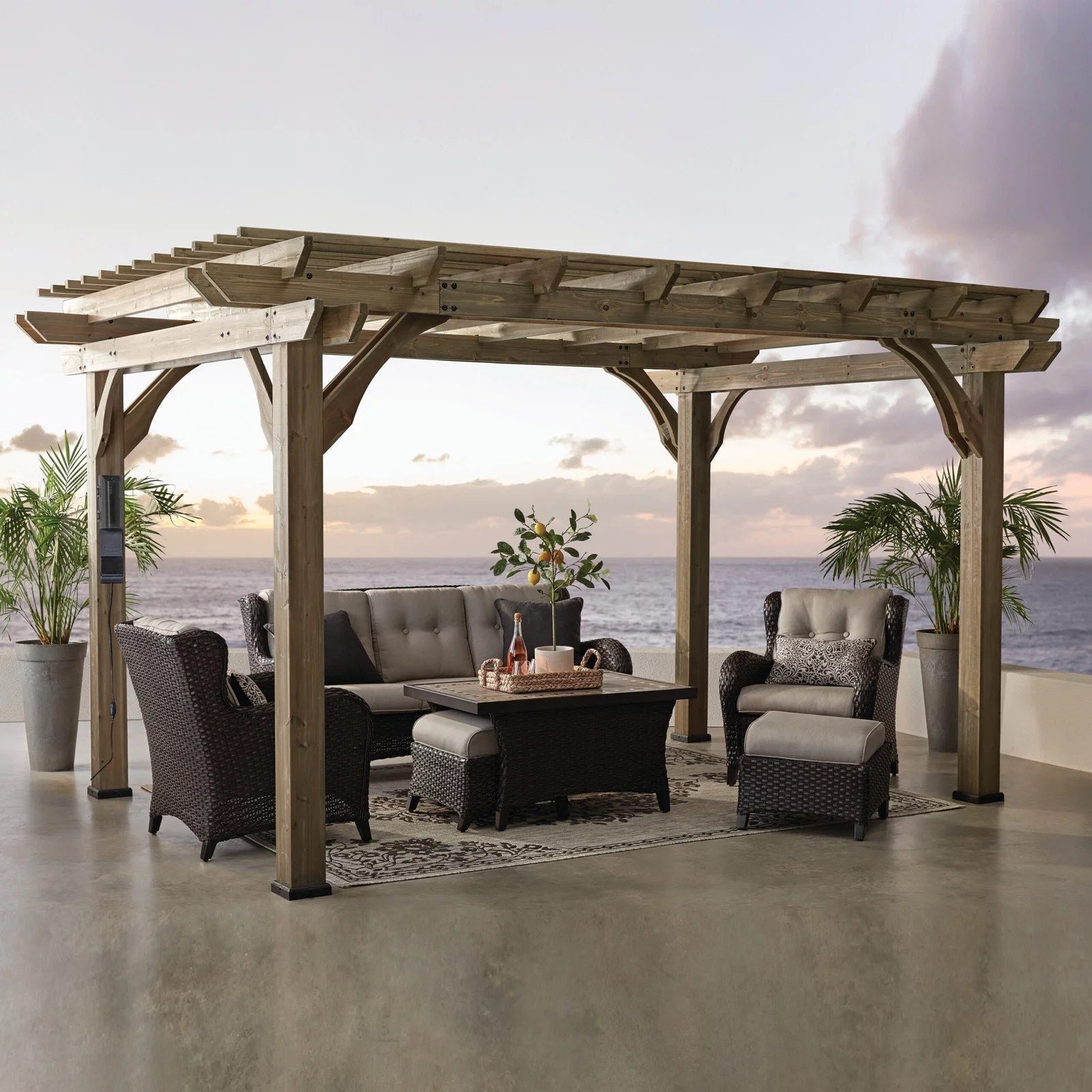 Somerville Cedar Outdoor Pergola 14 x 10 Ft with Integrated Power Access Somerville Cedar Outdoor Pergola 14 x 10 Ft with Integrated Power Access - Image 1