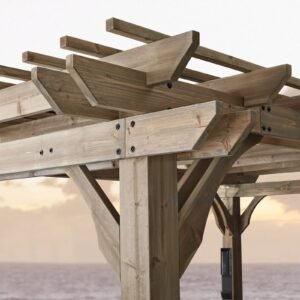 Somerville Cedar Outdoor Pergola 14 x 10 Ft with Integrated Power Access - Image 2