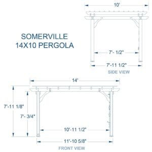 Somerville Cedar Outdoor Pergola 14 x 10 Ft with Integrated Power Access - Image 4