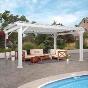 16 x 12 Steel Pergola with Power Outlets and USB Ports - Image 4