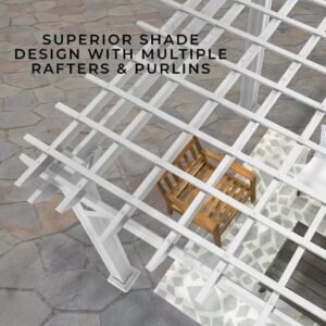 16 x 12 Steel Pergola with Power Outlets and USB Ports - Image 8