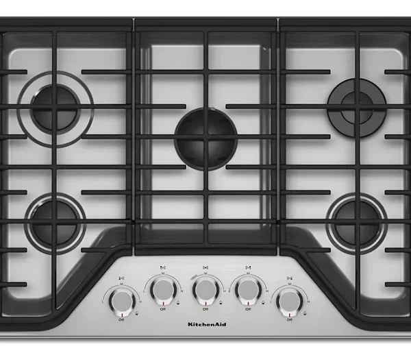 KitchenAid KCGS350ESS Gas Cooktop 30 Inch 5-Burner Stainless Steel