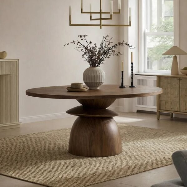 Round Dining Table Furniture Indoor Residential Dining Table