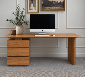 Wood Writing Desk Furniture Indoor Home Workspace for Study and Writing - Image 2