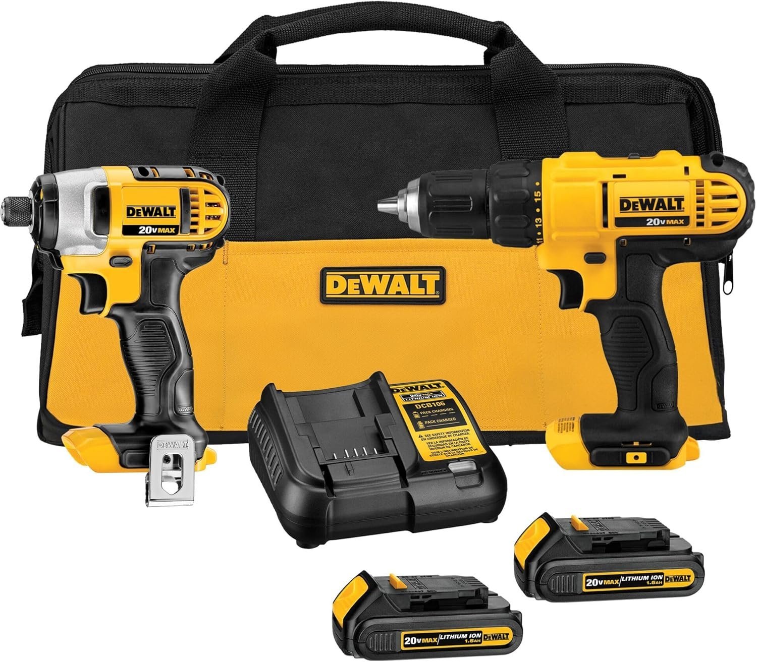 20V Compact Drill Combo with Brushless Drill Driver, Impact Driver, Variable Speed and LED Work Light 20V Compact Drill Combo with Brushless Drill Driver, Impact Driver, Variable Speed and LED Work Light - Image 1