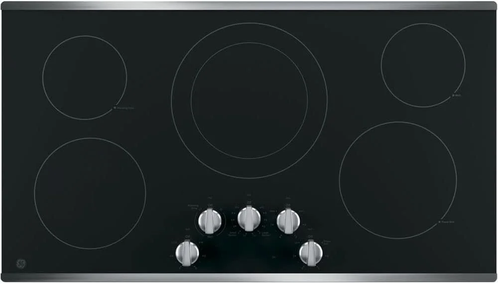 GE 36 Inch Electric Cooktop JP3036SLSS with 5 Radiant Elements GE 36 Inch Electric Cooktop JP3036SLSS with 5 Radiant Elements - Image 1