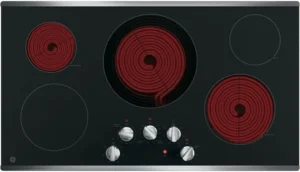 GE 36 Inch Electric Cooktop JP3036SLSS with 5 Radiant Elements - Image 3